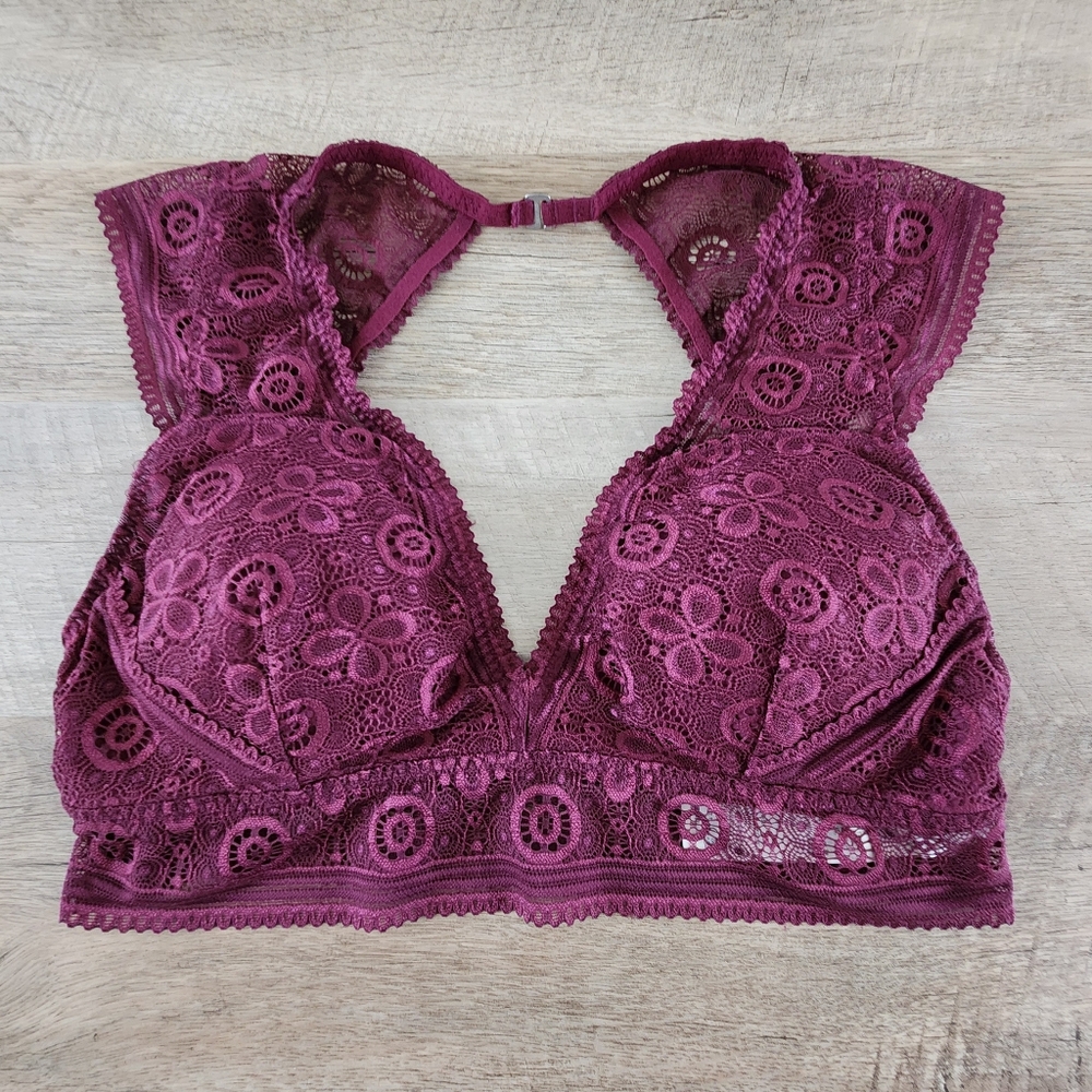 Gilly Hicks Lace Bralette in Deep Burgundy